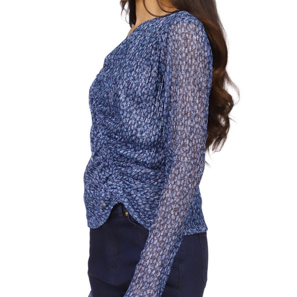 Michael Kors Ruched Front Top in Blueberry Size Large